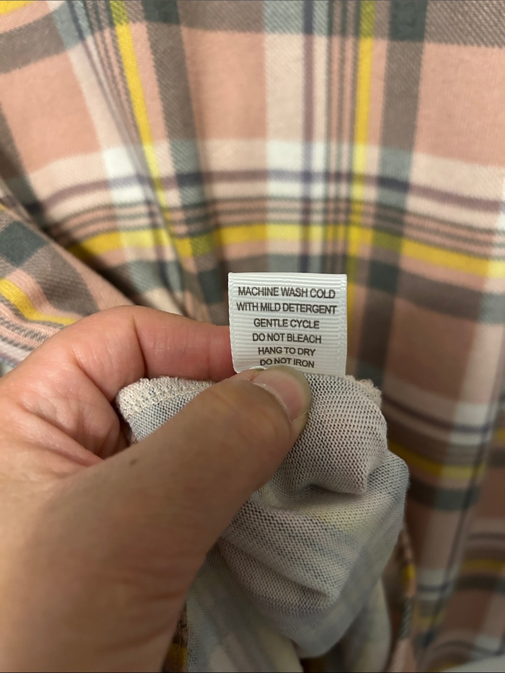 Eden & Olivia Pink Plaid Button-Front Shirt with Mustard Accents - Medium - Picture 9 of 9
